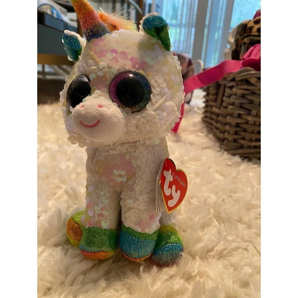 TY FLIPPABLES - PIXY - Sequin Rainbow Unicorn